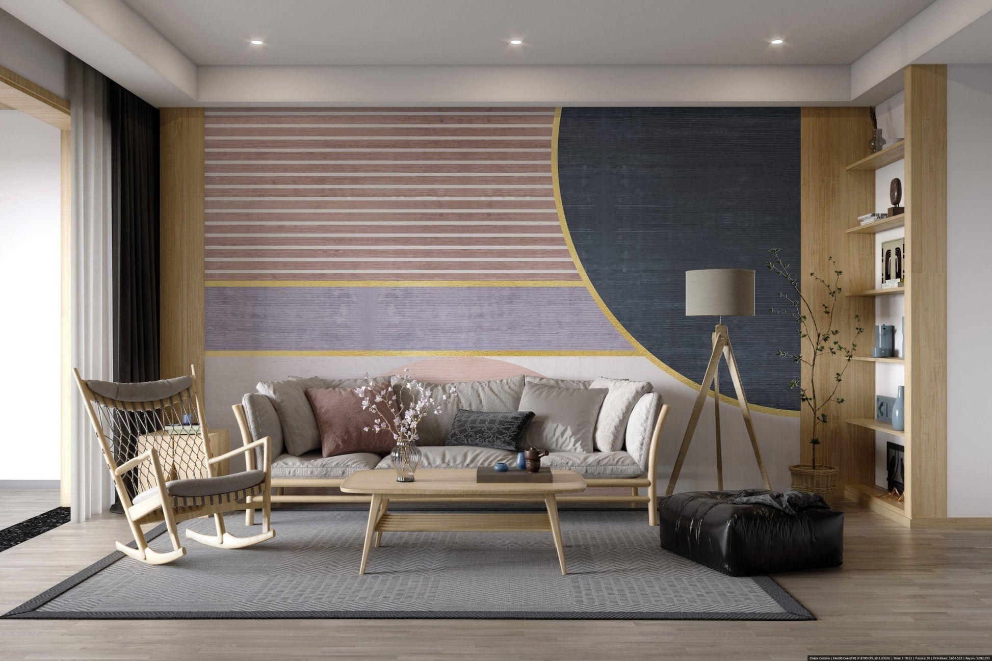 Modern Geometric Abstract Wallpaper - Wallanza