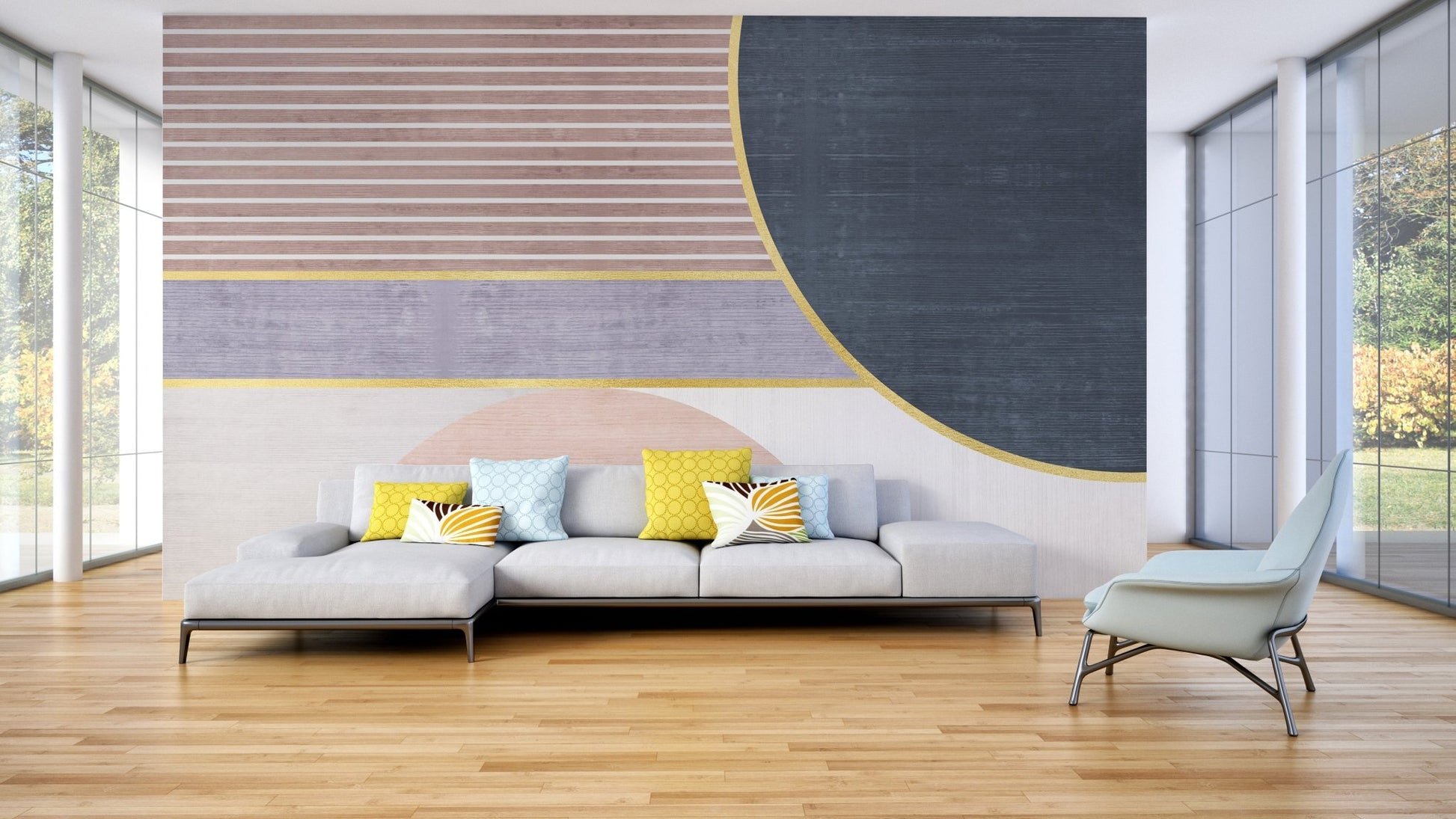 Modern Geometric Abstract Wallpaper - Wallanza