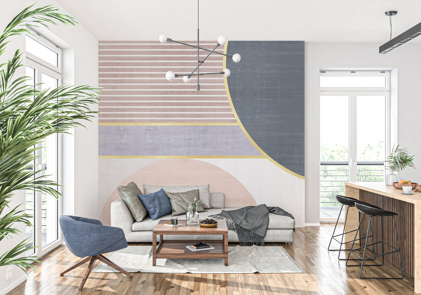 Modern Geometric Abstract Wallpaper - Wallanza