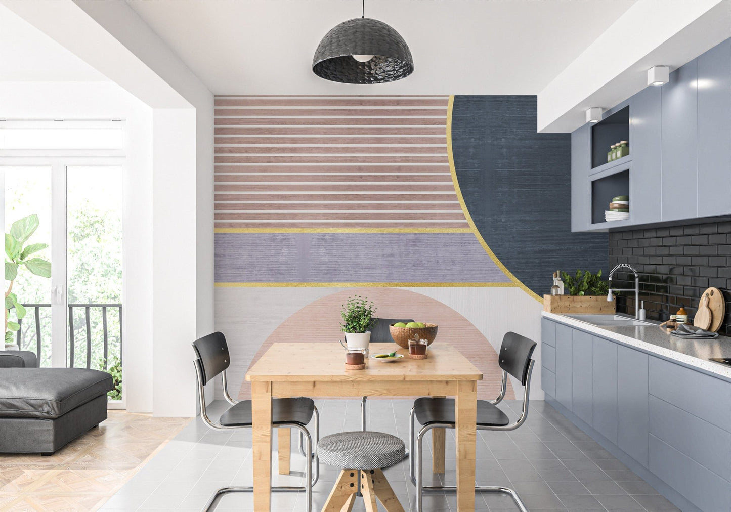 Modern Geometric Abstract Wallpaper - Wallanza