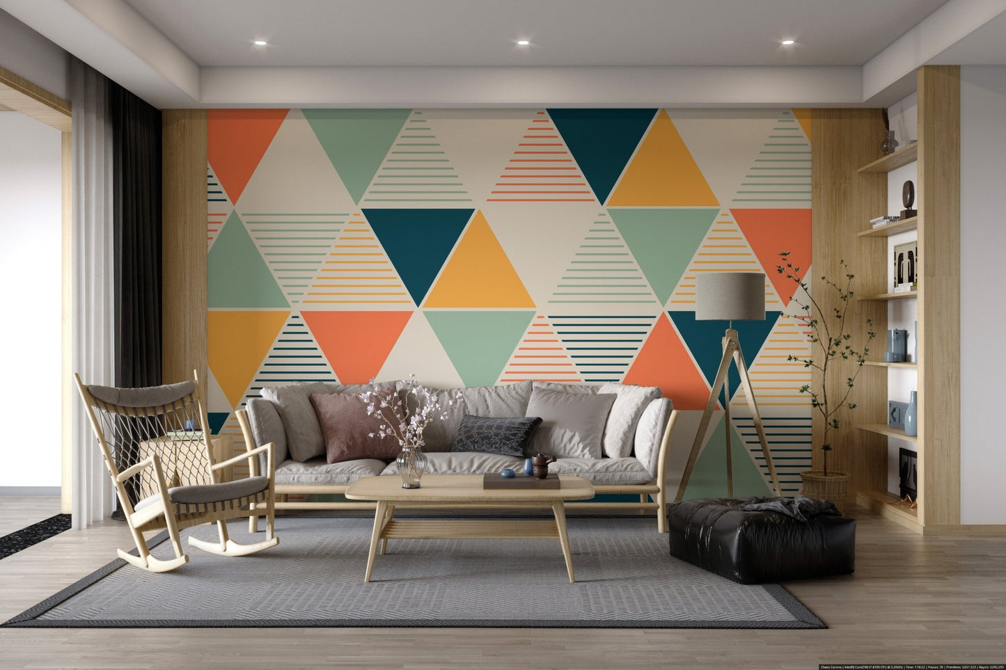 Modern Geometric Triangle Pattern Wallpaper - Wallanza