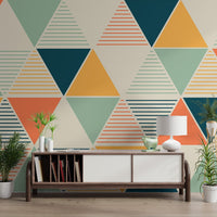 Modern Geometric Triangle Pattern Wallpaper - Wallanza