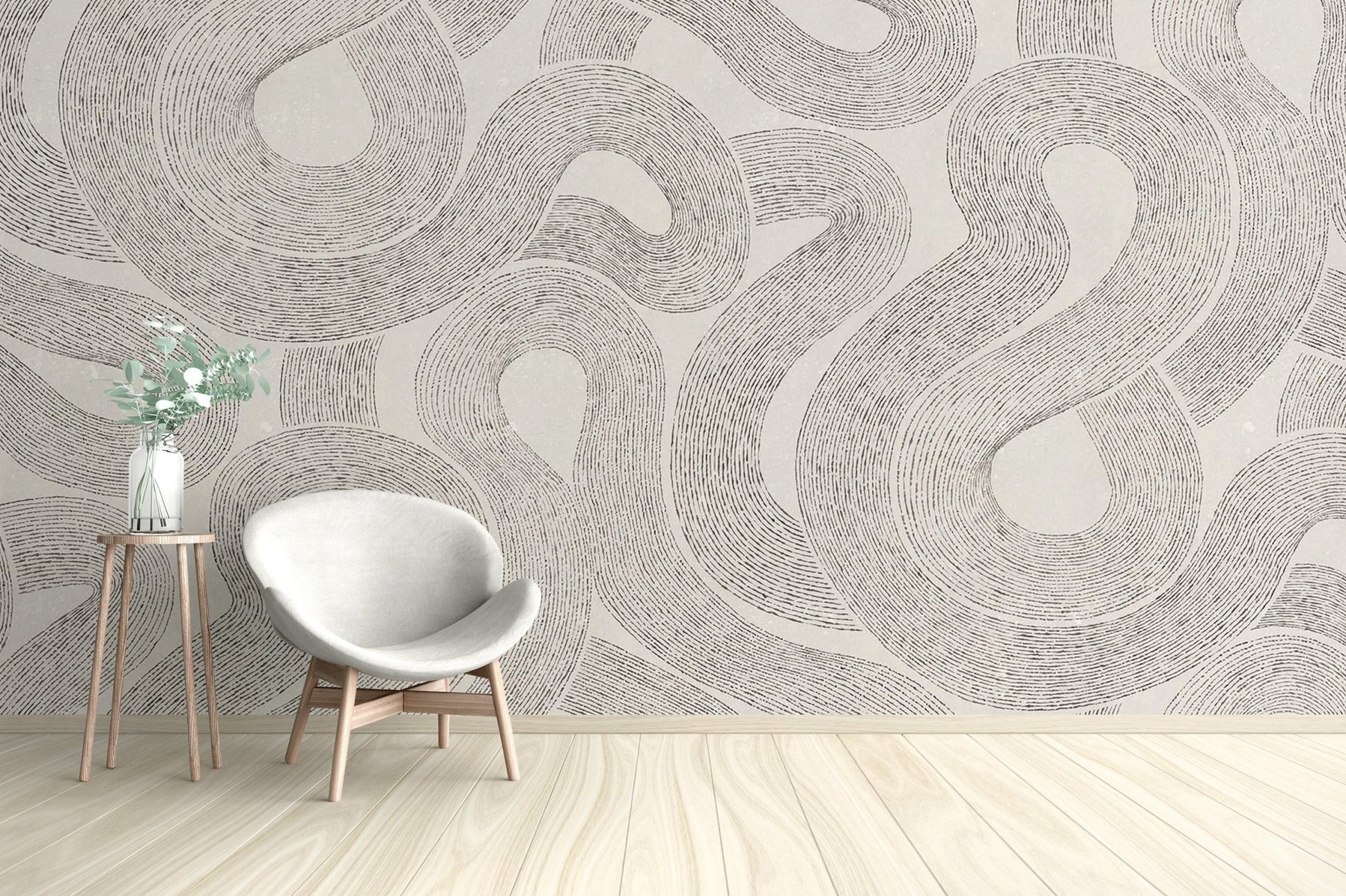 Modern Gray Zen Wall Mural - Wallanza