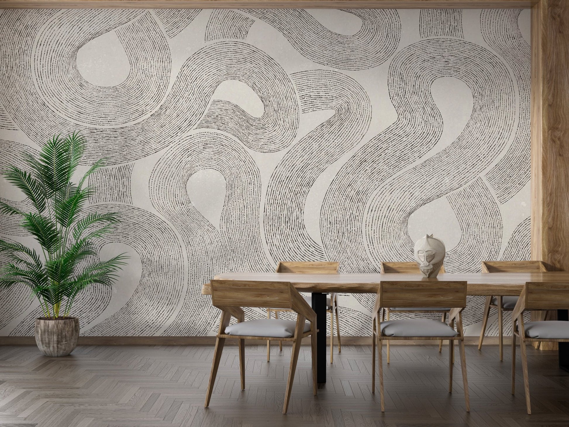 Modern Gray Zen Wall Mural - Wallanza