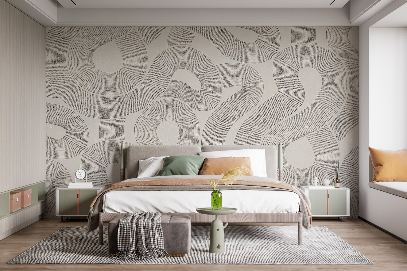Modern Gray Zen Wall Mural - Wallanza