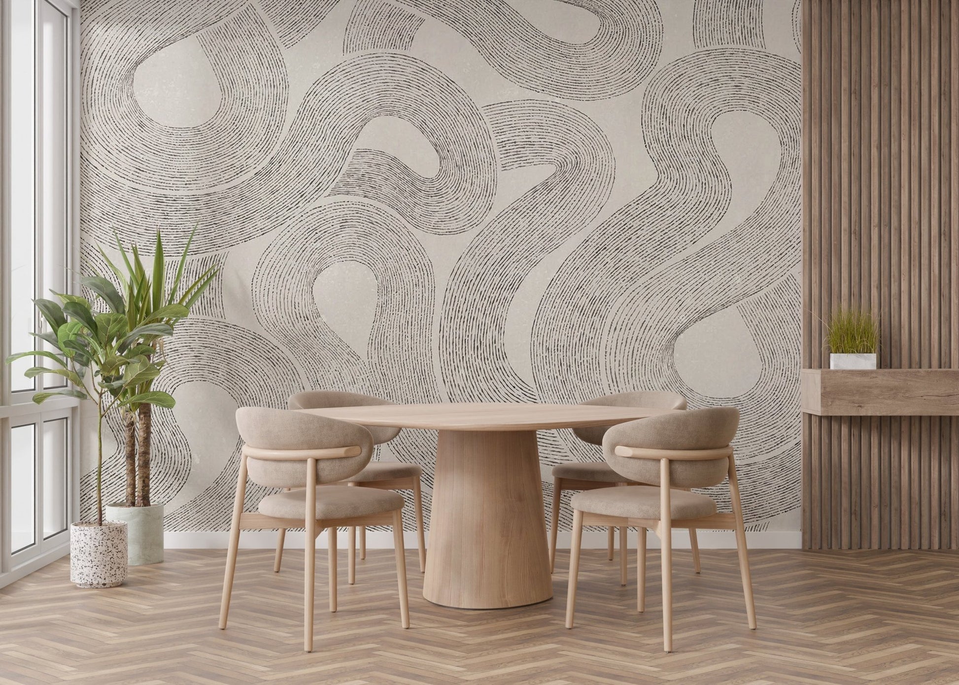 Modern Gray Zen Wall Mural - Wallanza