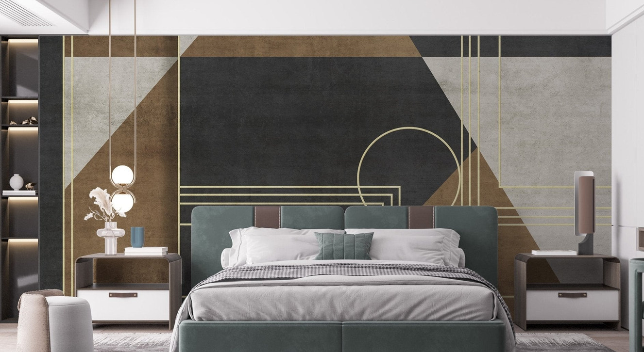 Grunge texture wallpaper with angular shapes and linear accents.