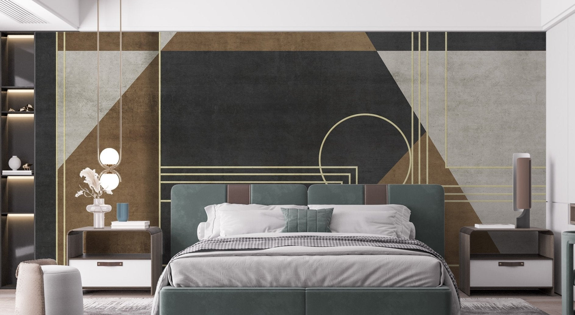 Grunge texture wallpaper with angular shapes and linear accents.