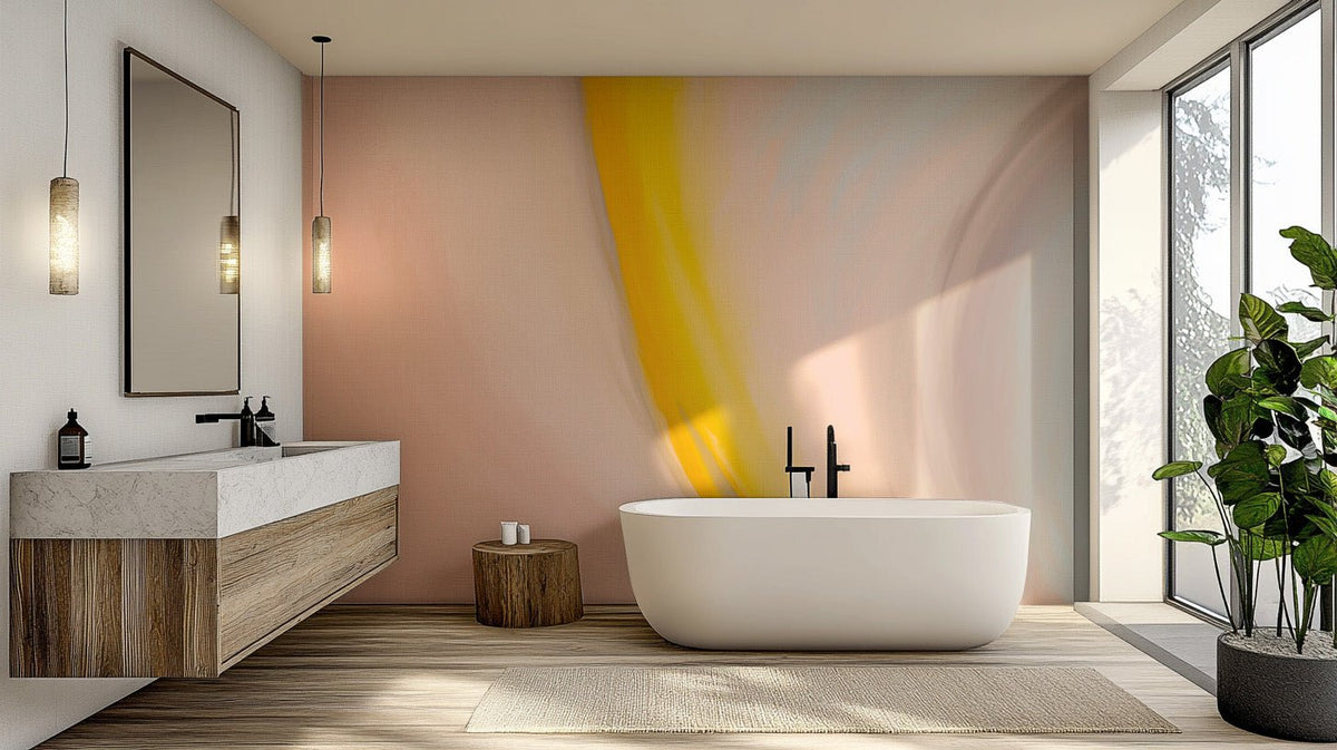 Minimal swirl wallpaper mural with contemporary art style.