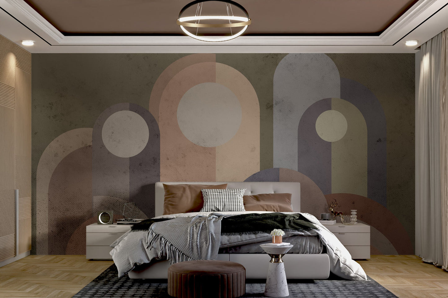 Sleek modernist abstract wallpaper for interior decor