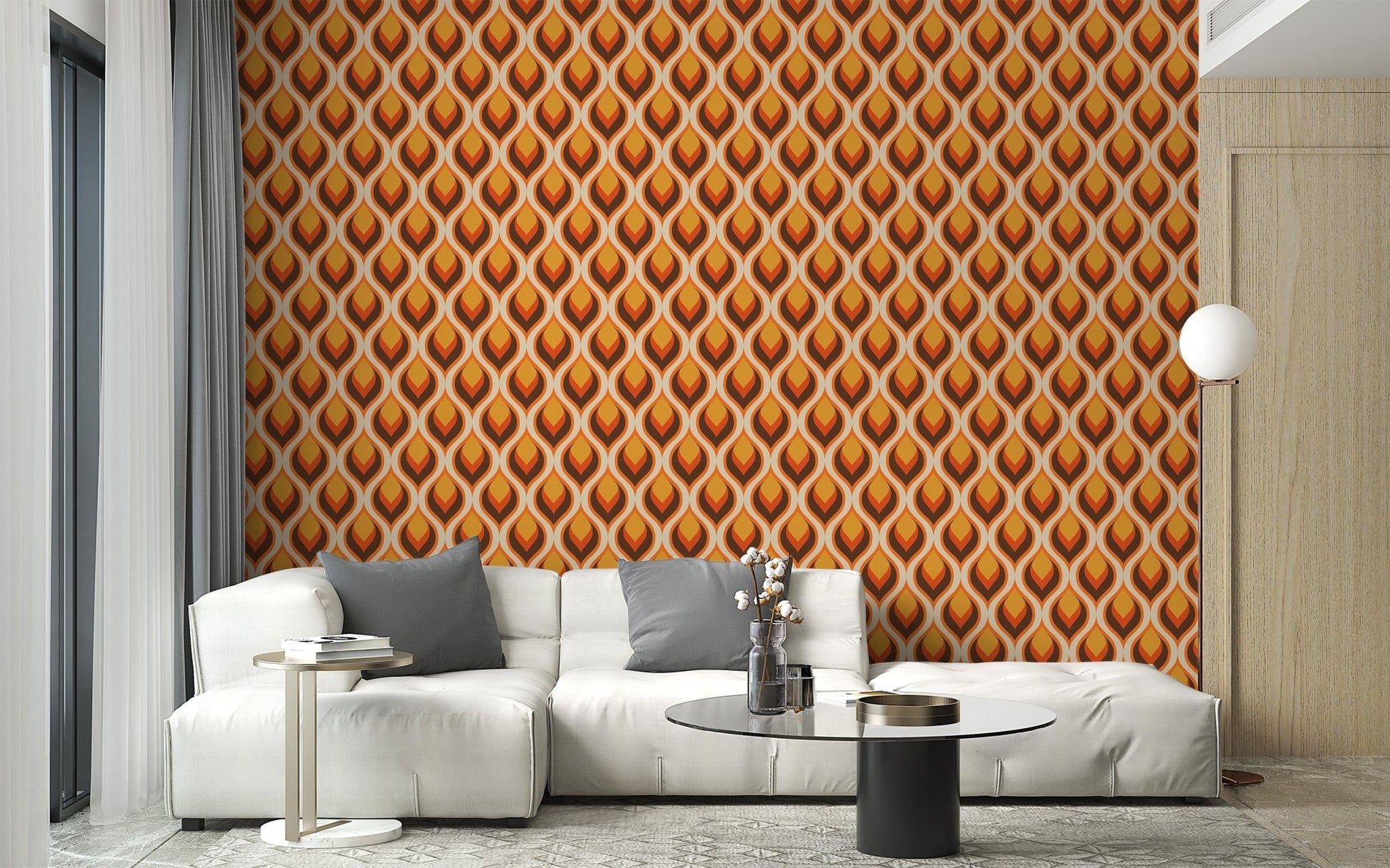Modern geometric twist wallpaper wall mural with textured effect.