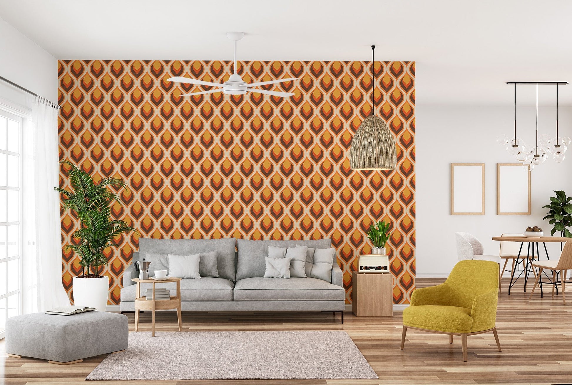 Contemporary twist pattern wallpaper wall mural for wall decor.