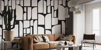 Monochrome Arches Design Wall Mural - Wallanza