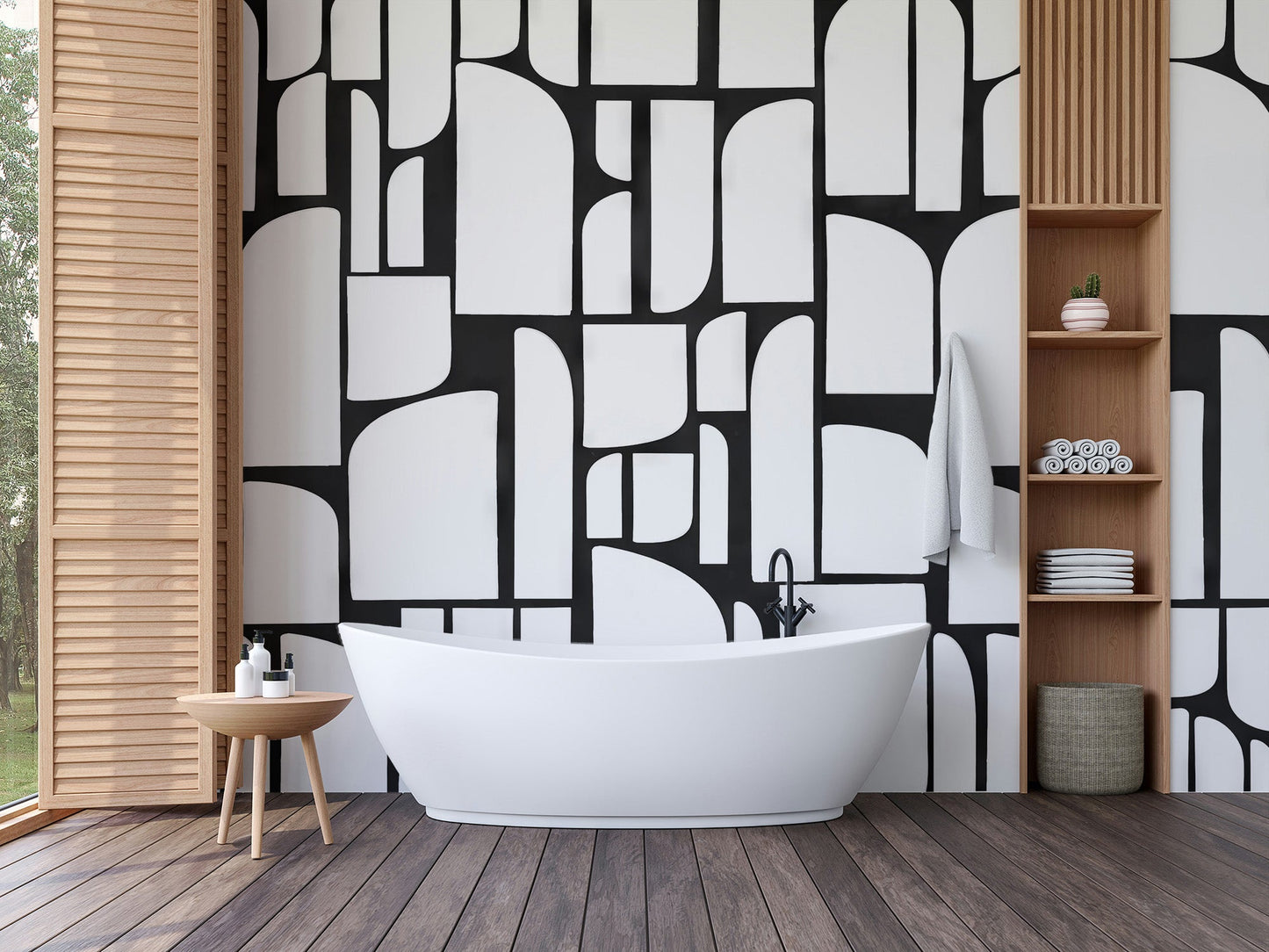 Monochrome Arches Design Wall Mural - Wallanza