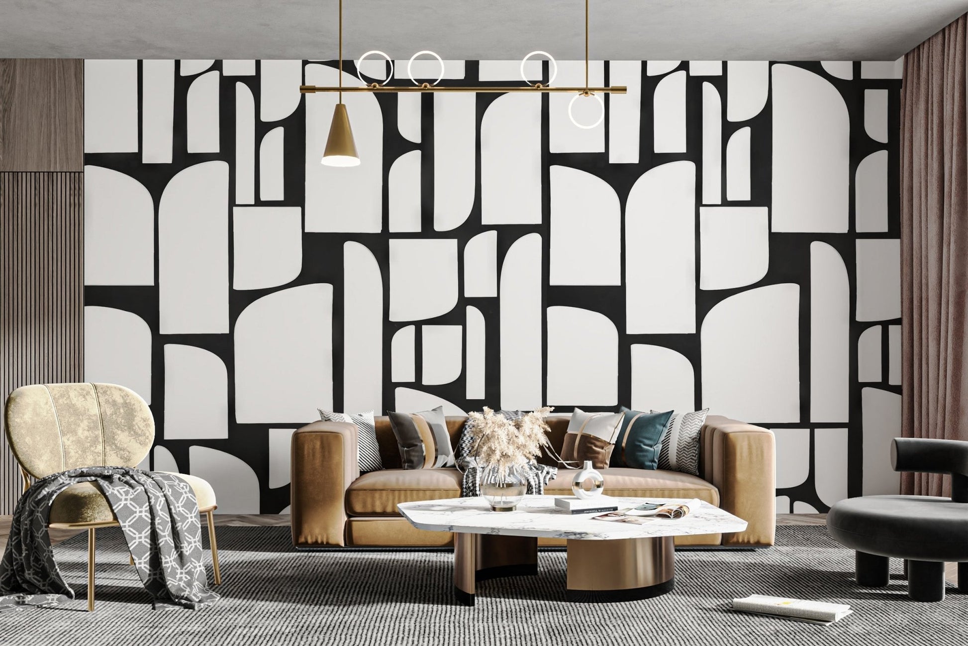 Monochrome Arches Design Wall Mural - Wallanza