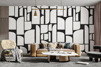 Monochrome Arches Design Wall Mural - Wallanza