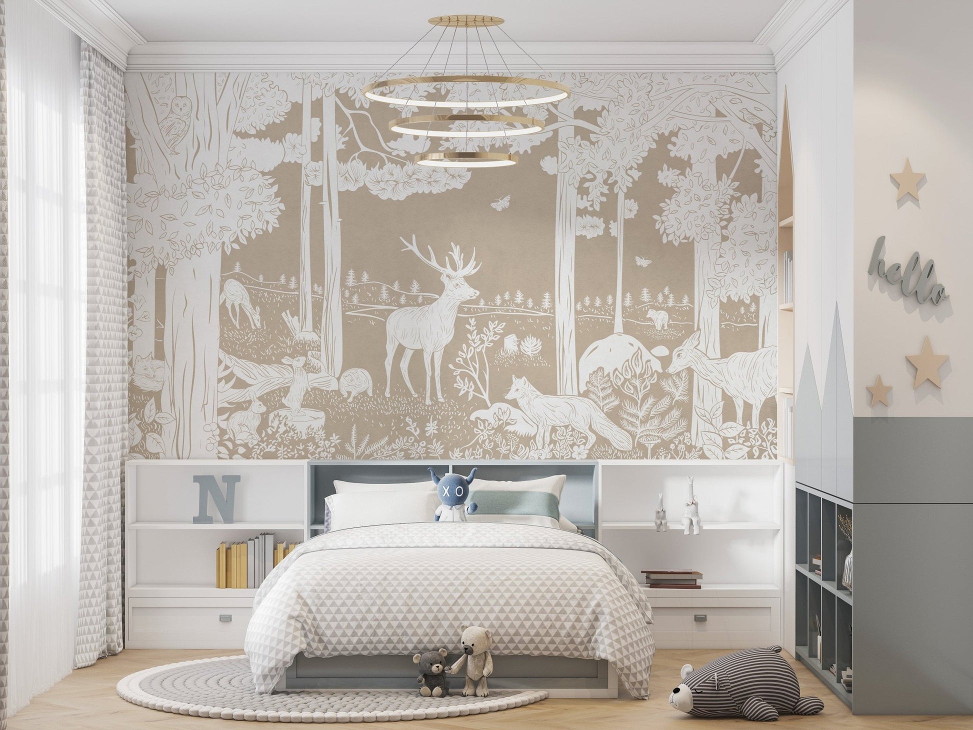 Monochrome Forest Brown Wall Mural - Wallanza