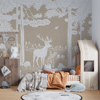 Monochrome Forest Brown Wall Mural - Wallanza