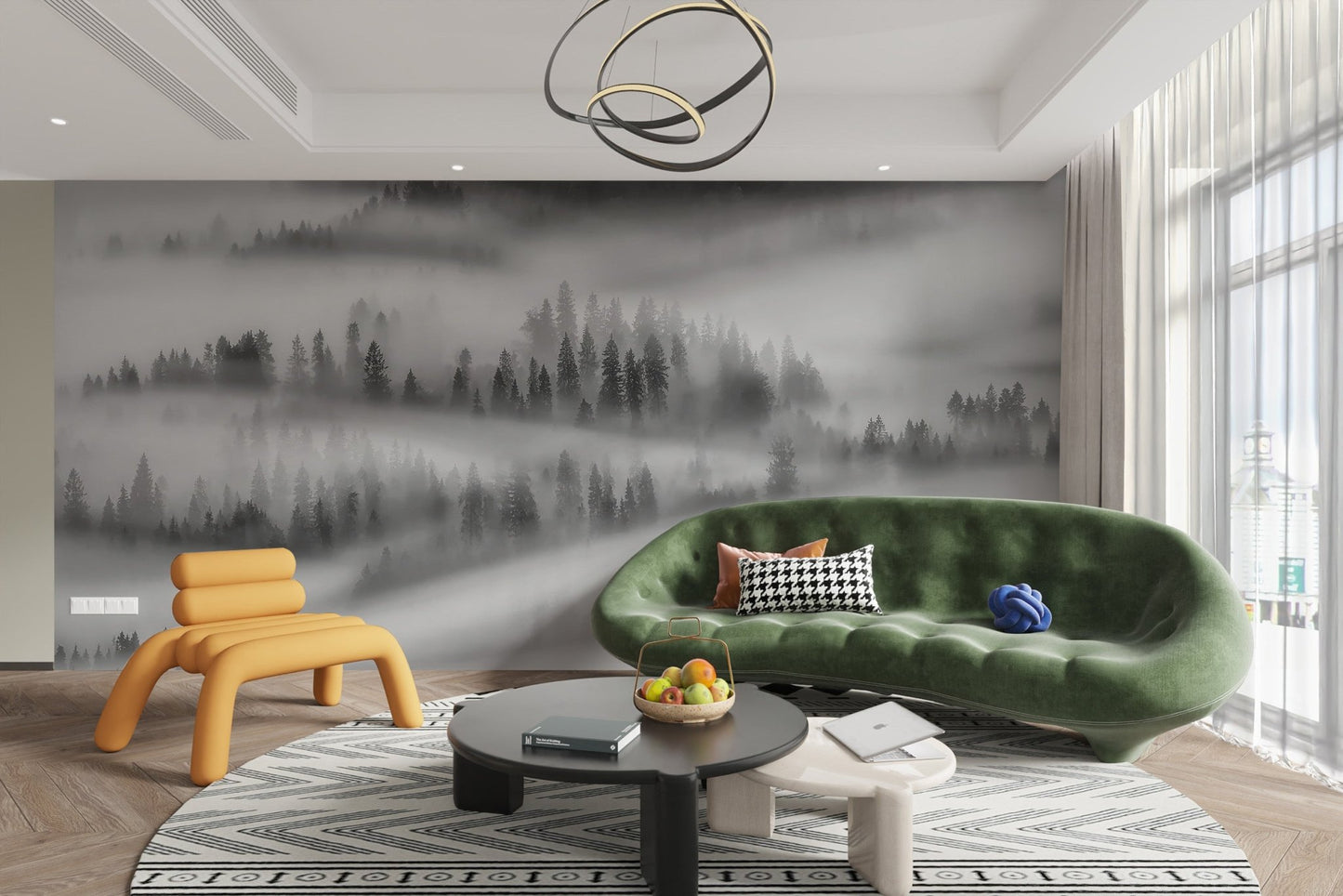Monochrome Forest Wallpaper Mural - Wallanza