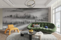Monochrome Forest Wallpaper Mural - Wallanza