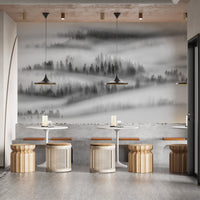 Monochrome Forest Wallpaper Mural - Wallanza