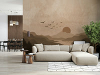 Monochrome Mountain Wall Mural - Wallanza
