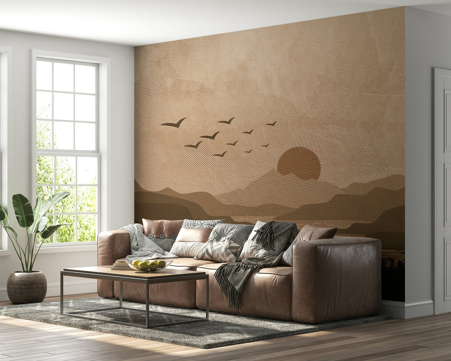 Monochrome Mountain Wall Mural - Wallanza