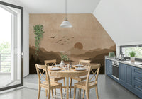 Monochrome Mountain Wall Mural - Wallanza