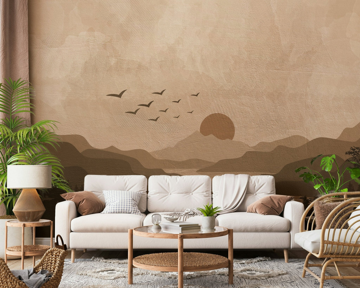 Monochrome Mountain Wall Mural - Wallanza