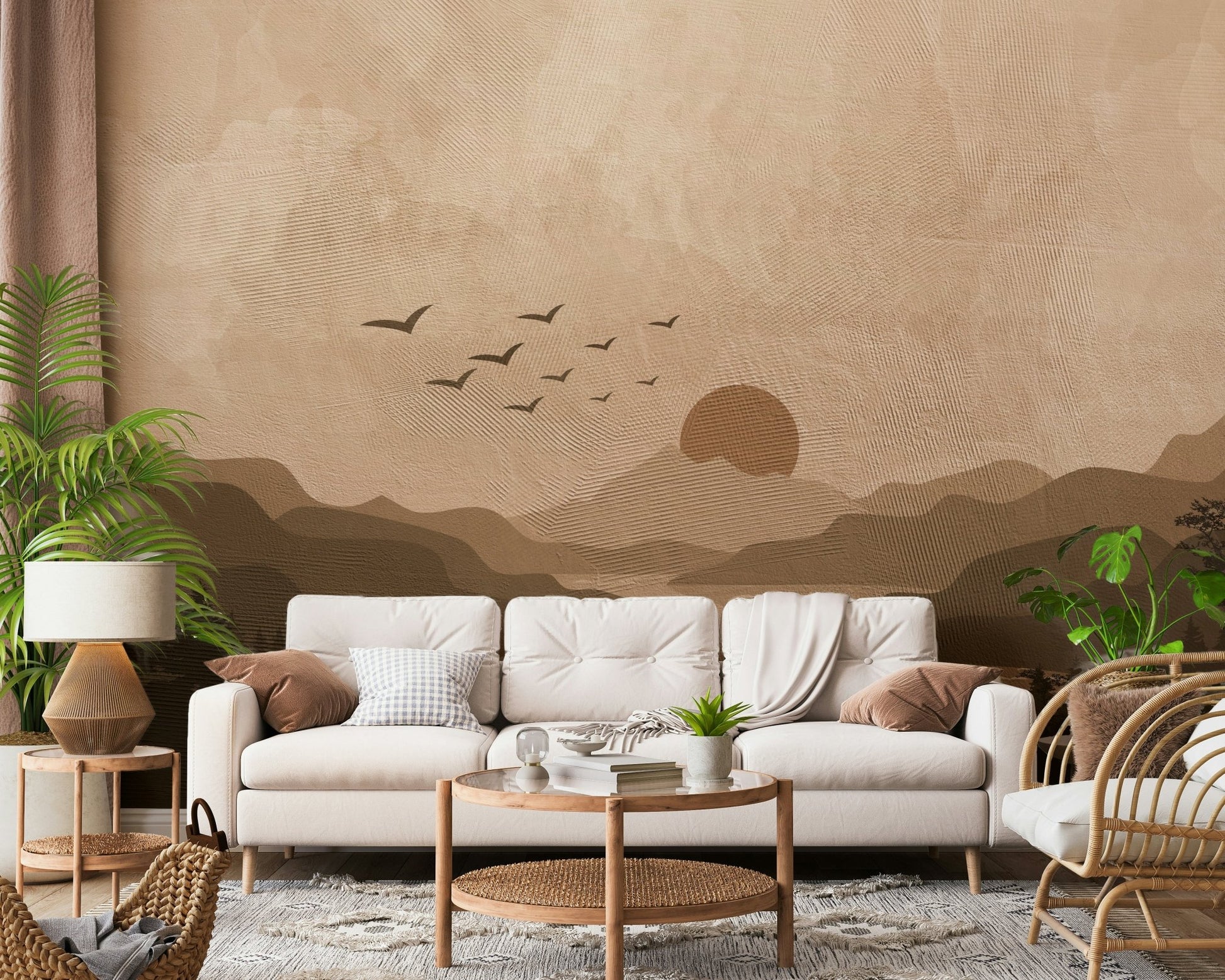 Monochrome Mountain Wall Mural - Wallanza