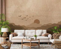 Monochrome Mountain Wall Mural - Wallanza
