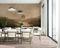 Monochrome Mountain Wall Mural - Wallanza
