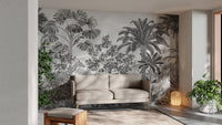 Monochrome Tropical Safari Wallpaper - Wallanza