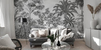 Monochrome Tropical Safari Wallpaper - Wallanza