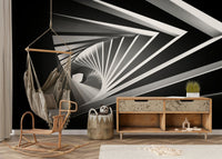 Monochrome Vortex Wall Mural - Wallanza