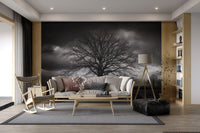Moody Silhouette Tree Wallpaper - Wallanza