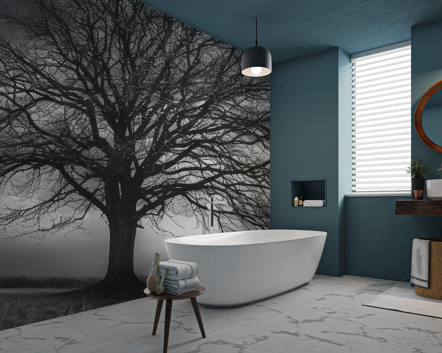 Moody Silhouette Tree Wallpaper - Wallanza