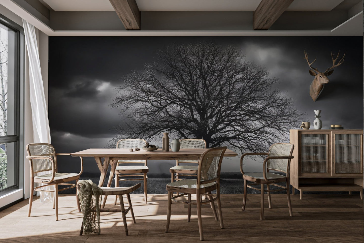 Moody Silhouette Tree Wallpaper - Wallanza