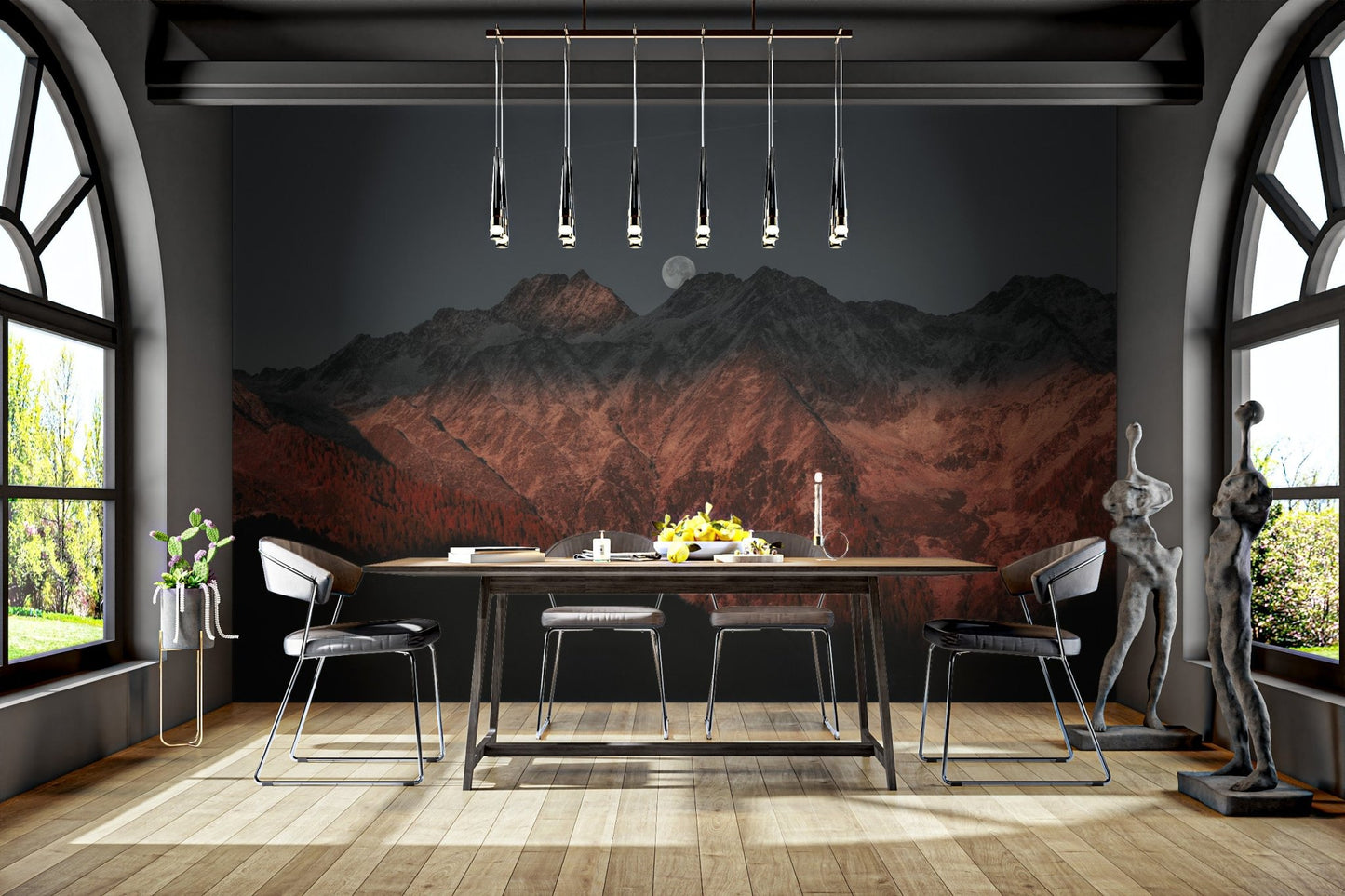 Moon Over Mountain Wallpaper - Wallanza