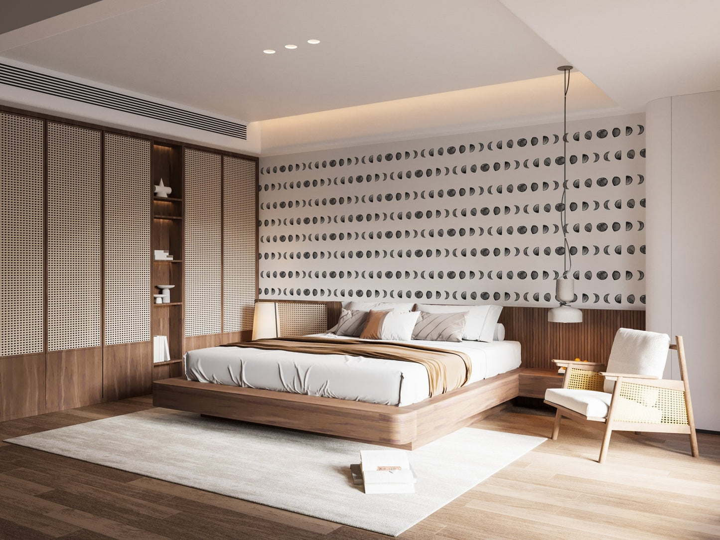 Moon Phases Panoramic Wallpaper Mural - Wallanza