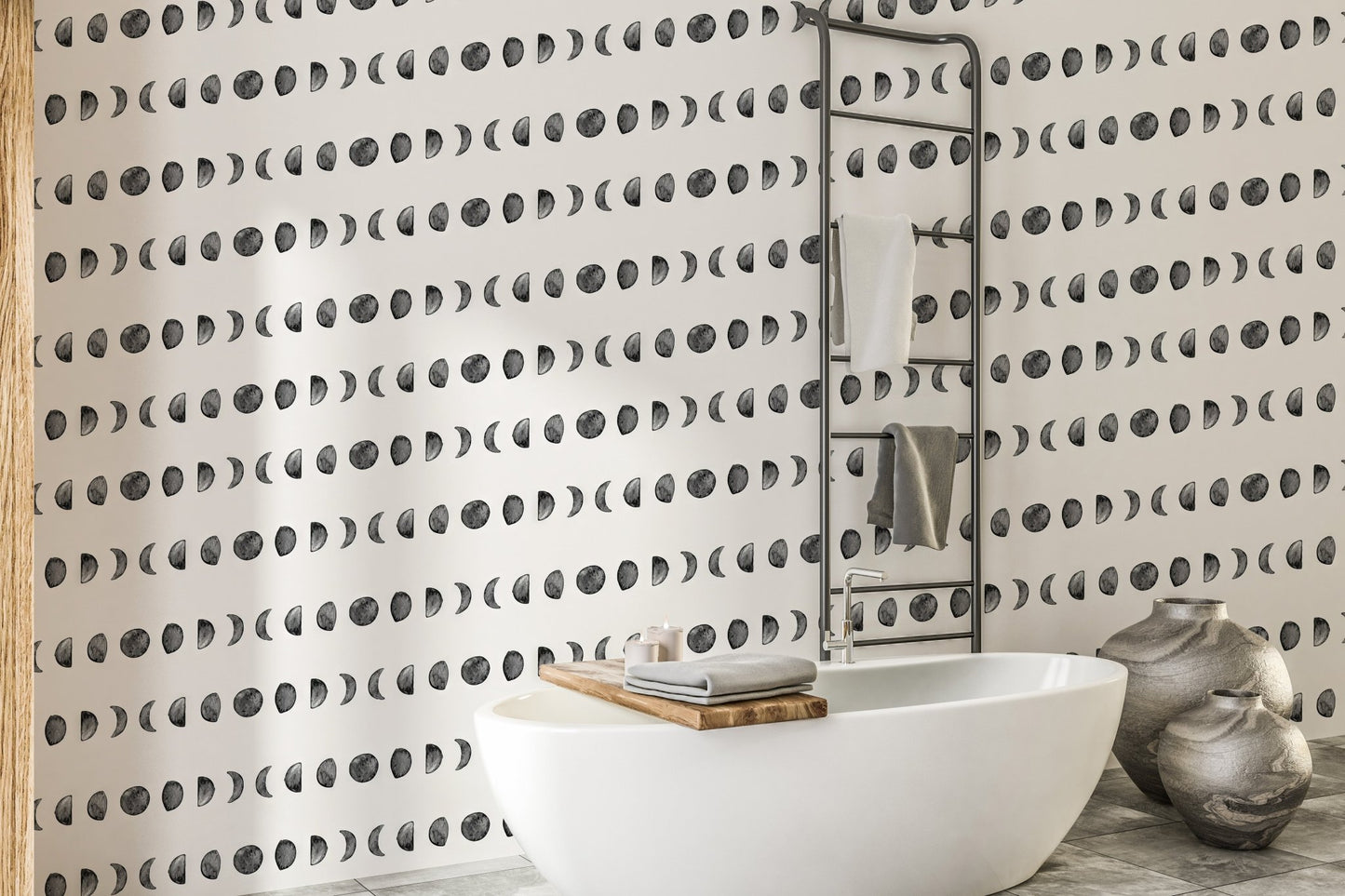 Moon Phases Panoramic Wallpaper Mural - Wallanza