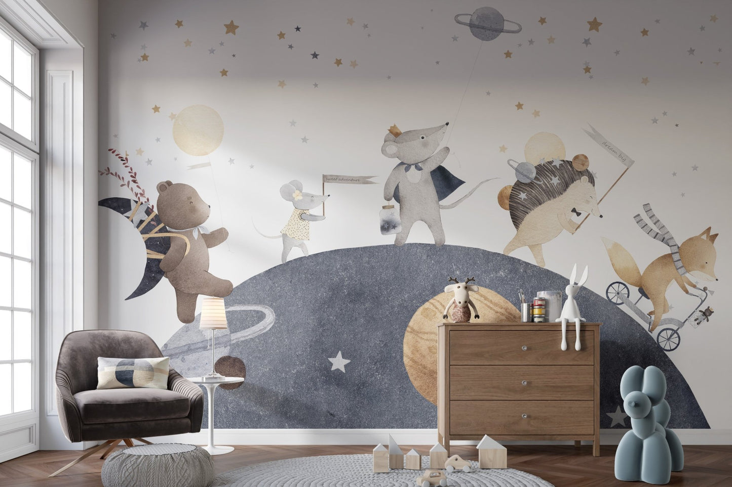 Moonlight Friends Wall Mural - Wallanza