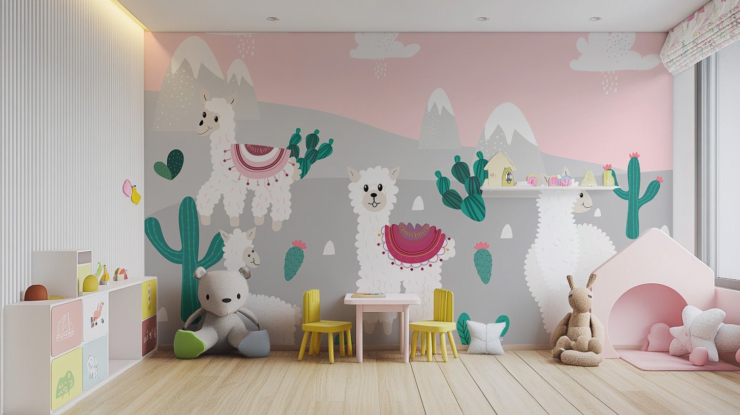 Mountain Llamas Wallpaper Mural - Wallanza