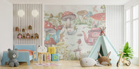 Mushroom Village Kids Wall Mural - Wallanza