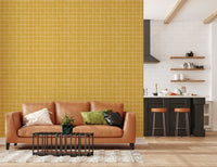 Rustic mustard grid texture for wall murals