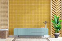 Abstract mustard crosshatch wall murals design