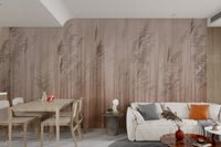 Abstract blurred grass pattern on a beige textured aesthetic wall mural.