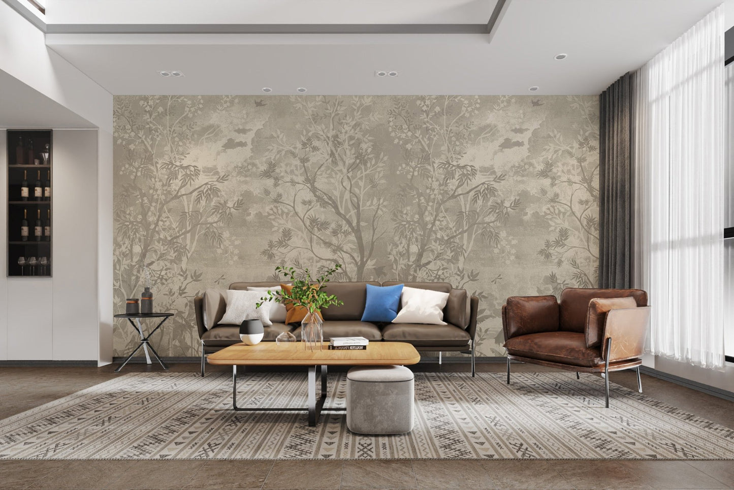 Mystical Gray Jungle Wall Mural - Wallanza