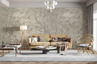 Mystical Gray Jungle Wall Mural - Wallanza
