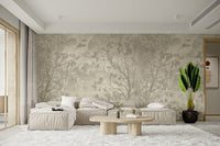 Mystical Gray Jungle Wall Mural - Wallanza